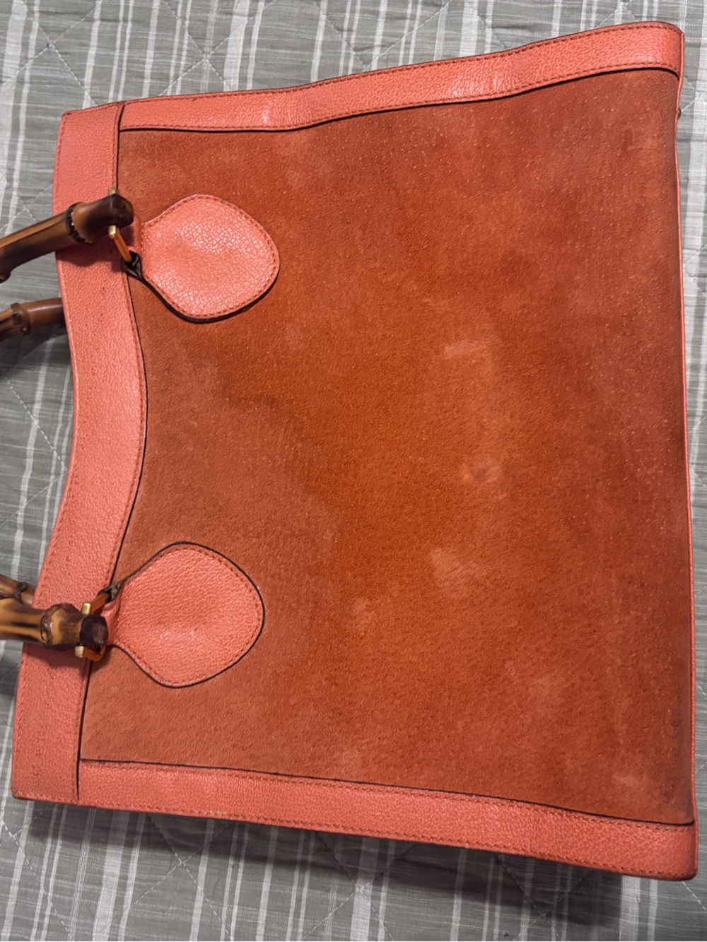 Gucci bamboo suede tote